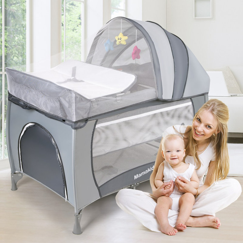 Folding Travel Cot with Mattress