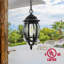 Suspension d'extérieur noire avec chaîne ajustable et verre transparent