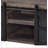 Rustic Oak and Black Coffee Table with Sliding Doors
