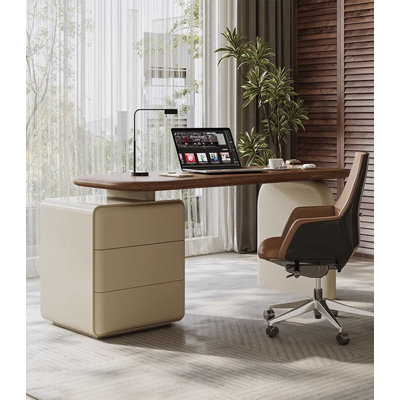Extendable Desk with 3 Push-to-Open Drawers