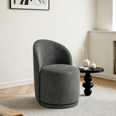 Fauteuil d'appoint pivotant en tonneau Modern