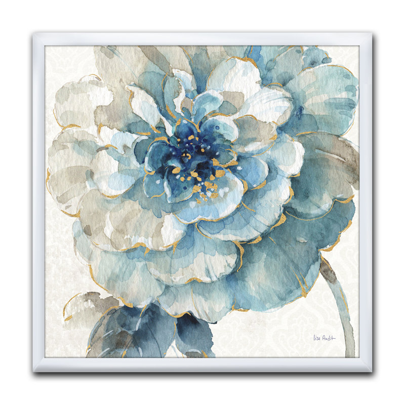«Indigold Gold Country Flower», reproduction sur toile encadrée, Cadre blanc, H 16 po x l 16 po x P 1 po