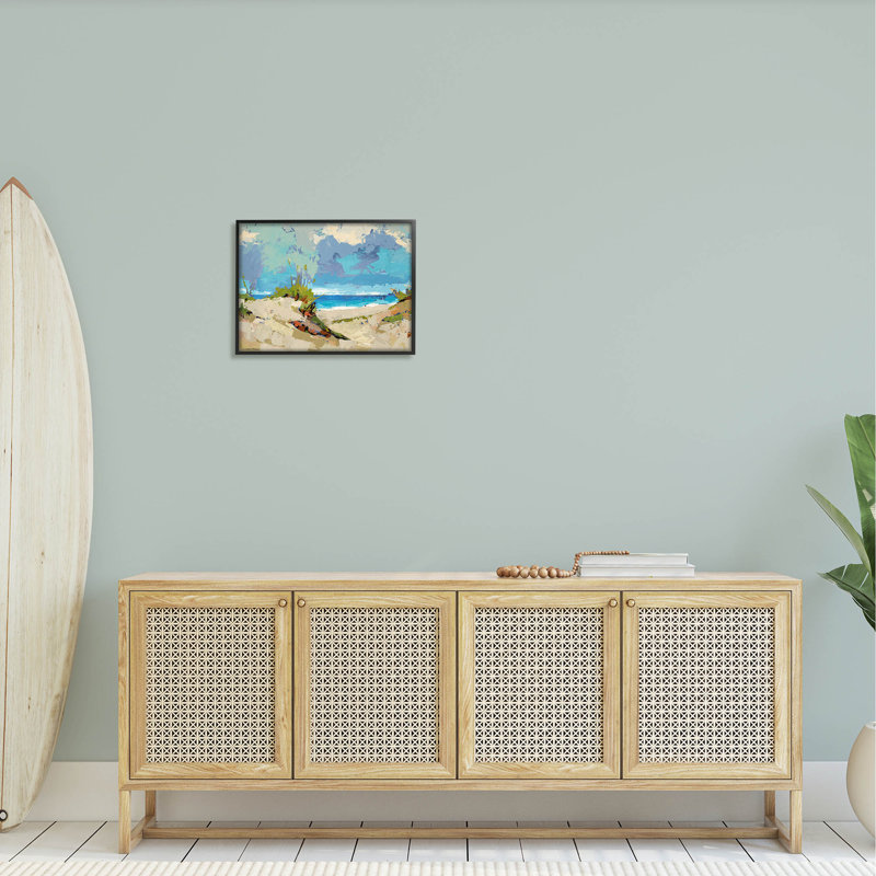 Scène de plage moderne, giclée par Trevor Copenhaver, Giclée encadrée noir minuit, H 16 po x l 20 po x P 1,5 po