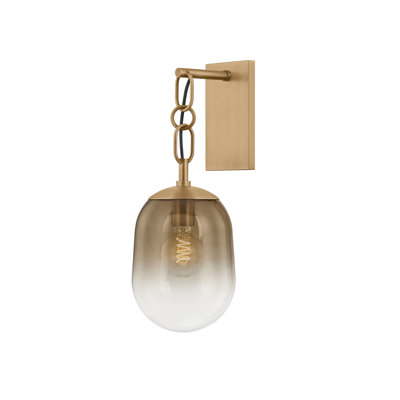 Troy Lighting Harvey 7 inch wide 1 Light Wall Sconce in Patina Brass