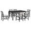 Ensemble de table de salle à manger 7 pièces pour 6 personnes, 1 table de salle à manger rectangulaire en bois pour 6 personnes avec chaises rembourrées-638345516