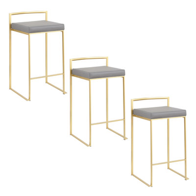 Ernestine Stackable Faux Leather Stool