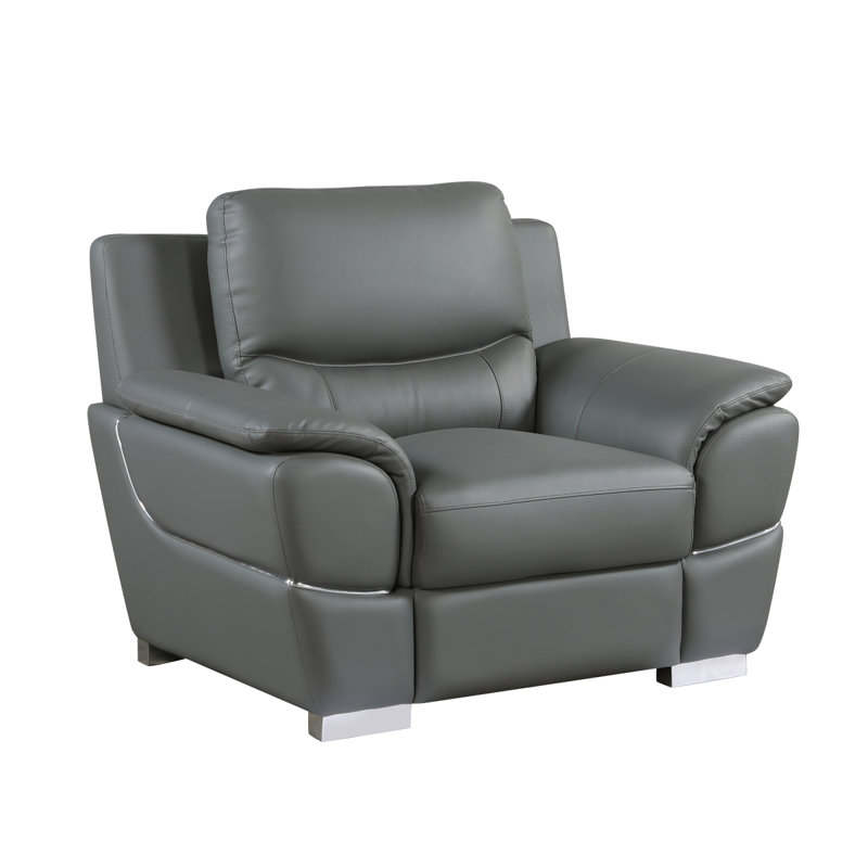 Chaise en cuir véritable, Gris