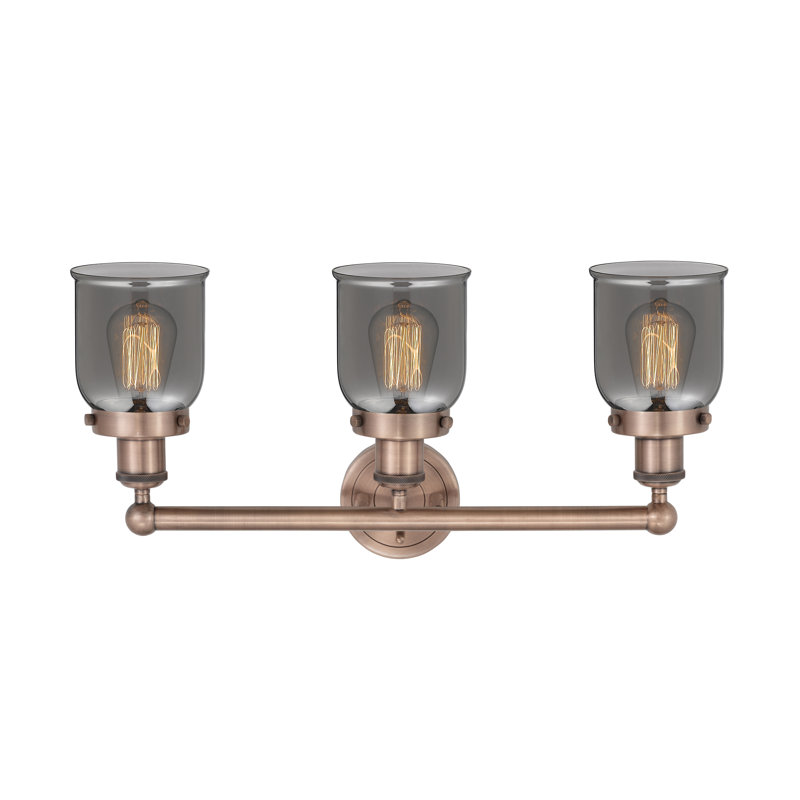 Éclairage de salle de bain à intensité variable à 3 lumières Armoni, Plaqué couleur fumée, Cuivre antique