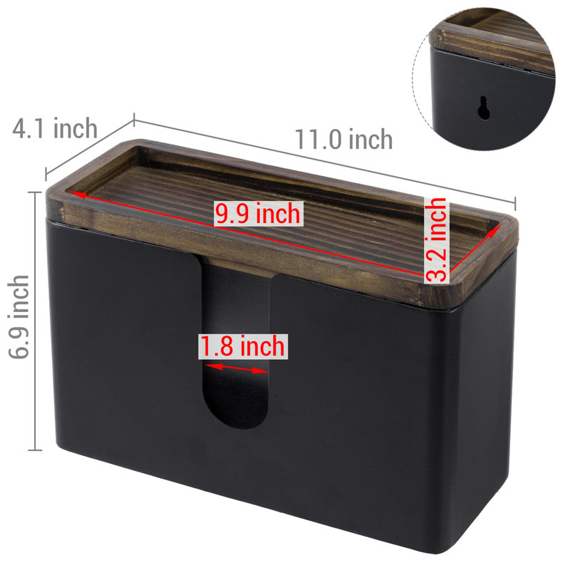 Metal and Solid Wood Wall Mounted Required Paper Towel Holder