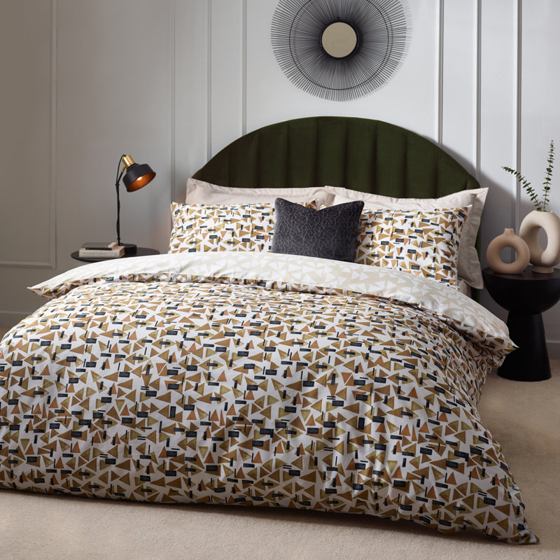 Olli Cotton Blend Geometric Shapes Duvet Cover Set with Pillowcases, Double - 2 Standard Pillowcases