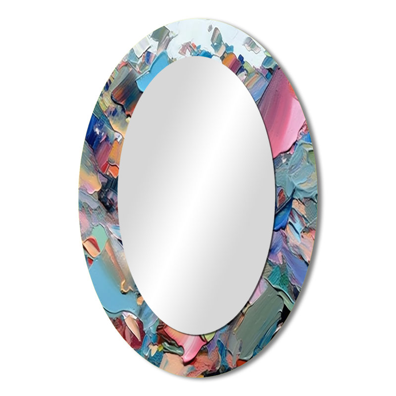 Passion de Mira - Mélodie abstraite - miroir mural moderne rose, 36 po x 24 po