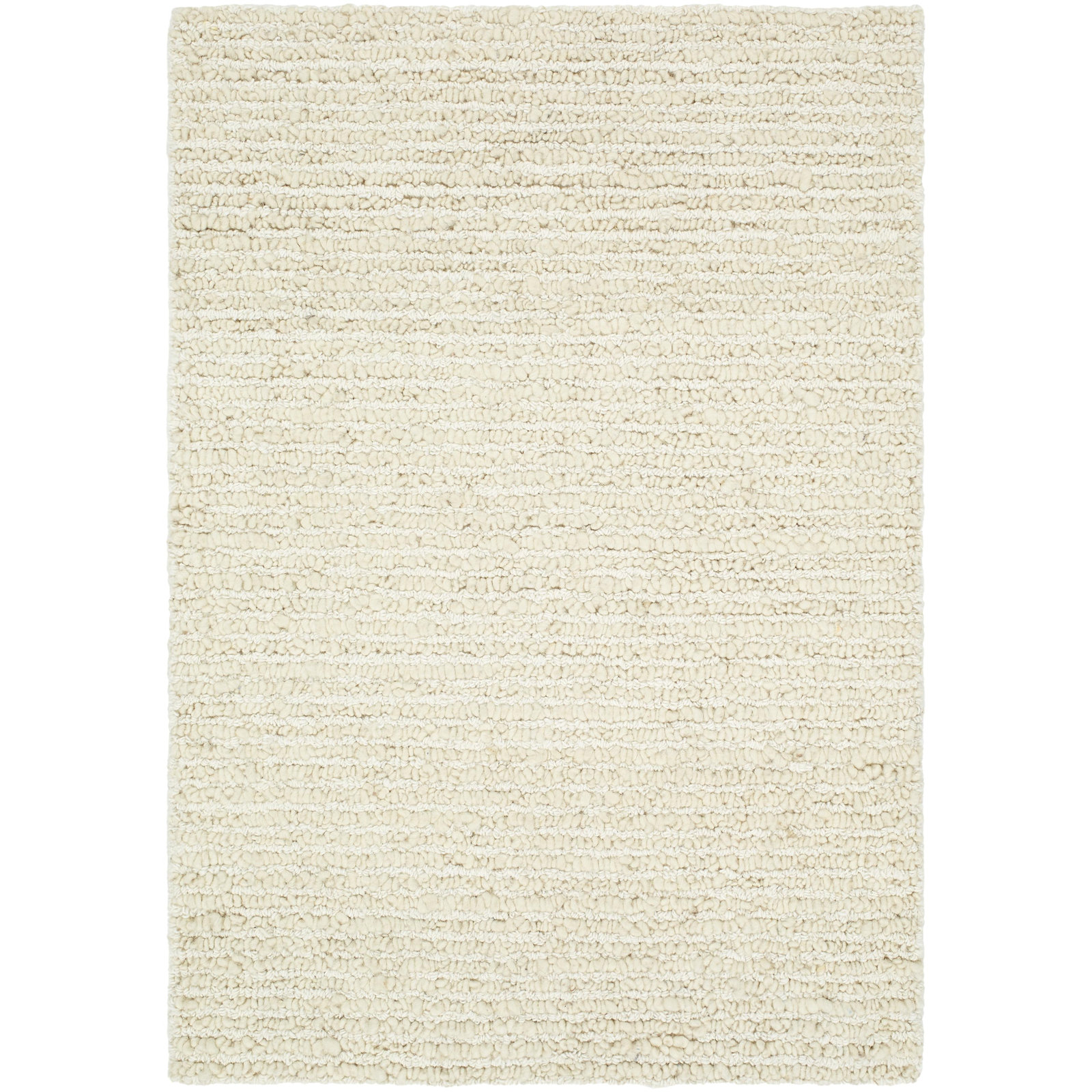 Amhurst Handmade Wool Cream Rug, Rectangle 2' x 3'