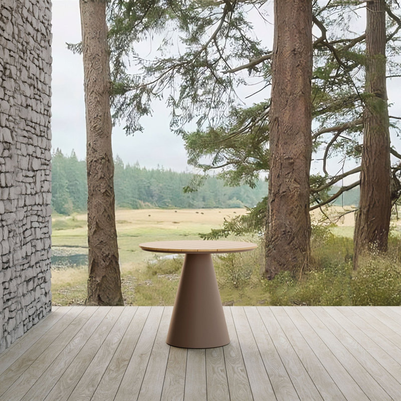 Leon Dining Table - Alpine Weatherwood Top, Bronze