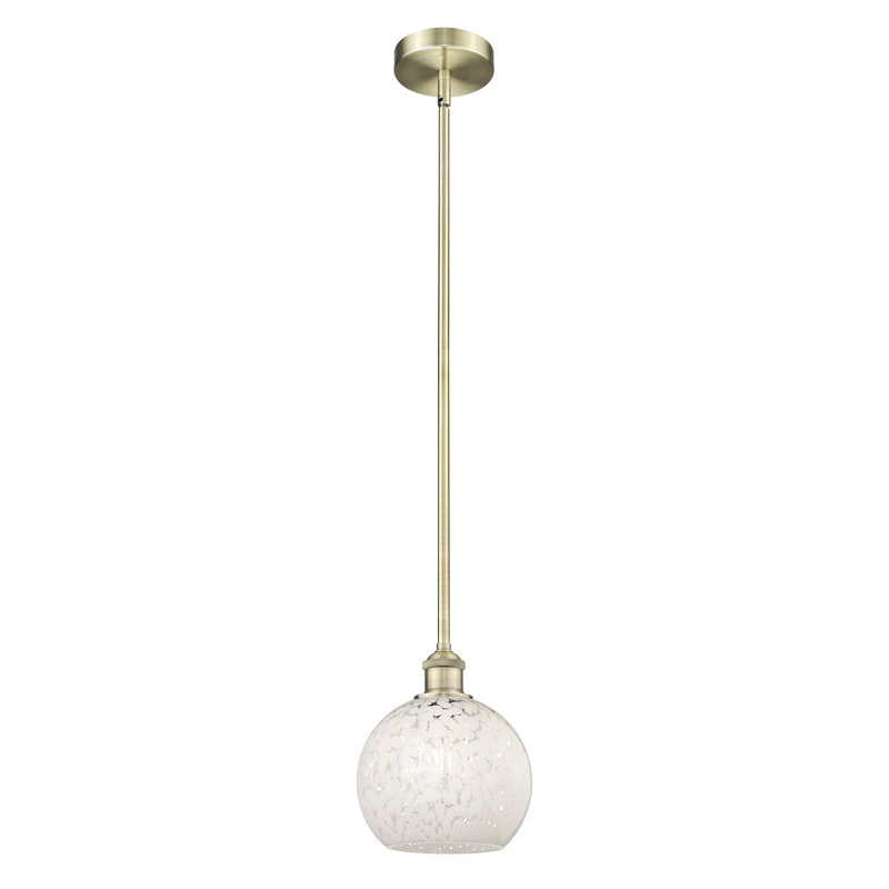 Luminaire suspendu 1 lumière Ivana, Laiton antique, H 10 po x l 8 po x P 8 po
