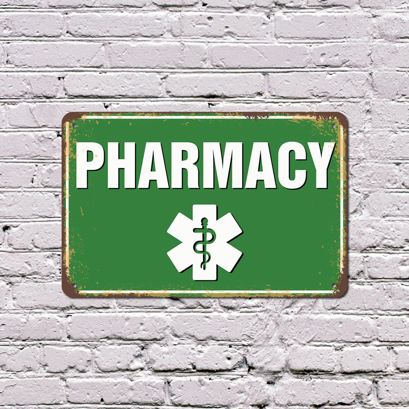 Enseigne en plastique 10 po x 14 po P Pharmacie Street, H 10 po x l 14 po x P 0,1 po