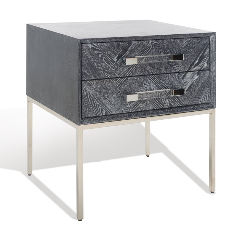 Sanford 2 - Drawer End Table, Black Cerused Oak