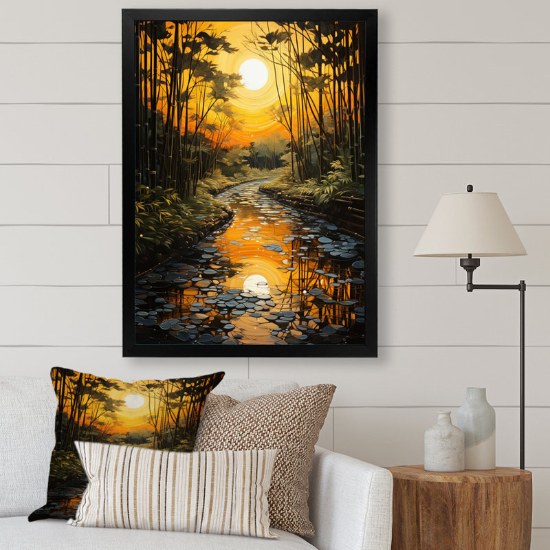 «Ladimer Asian Art Bamboo Whisper IV», reproduction sur toile, H 40 po x l 30 po x P 1,5 po, Cadre photo noir simple
