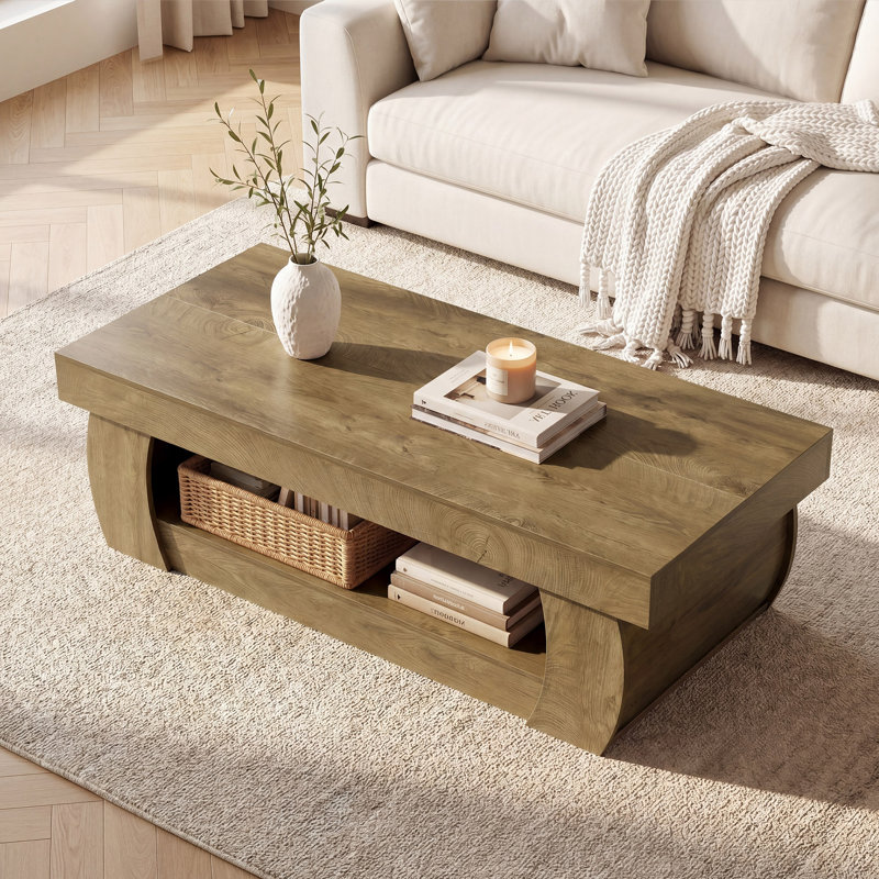 Table basse moderne 55 "avec tablette de rangement ouverte