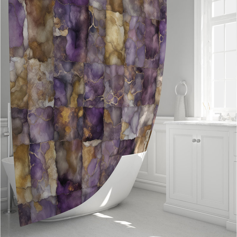 Kirbyville Marble Shower Curtain, 70" W x 72" H
