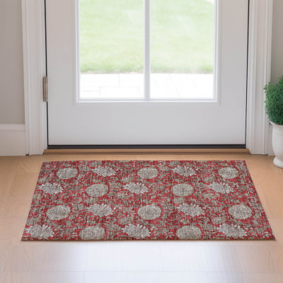 Premium Machine Washable Prisco Red Rug