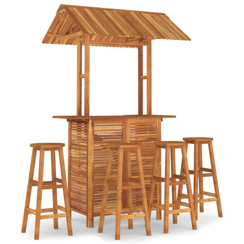Bar Set Wood Frame Material, Brown