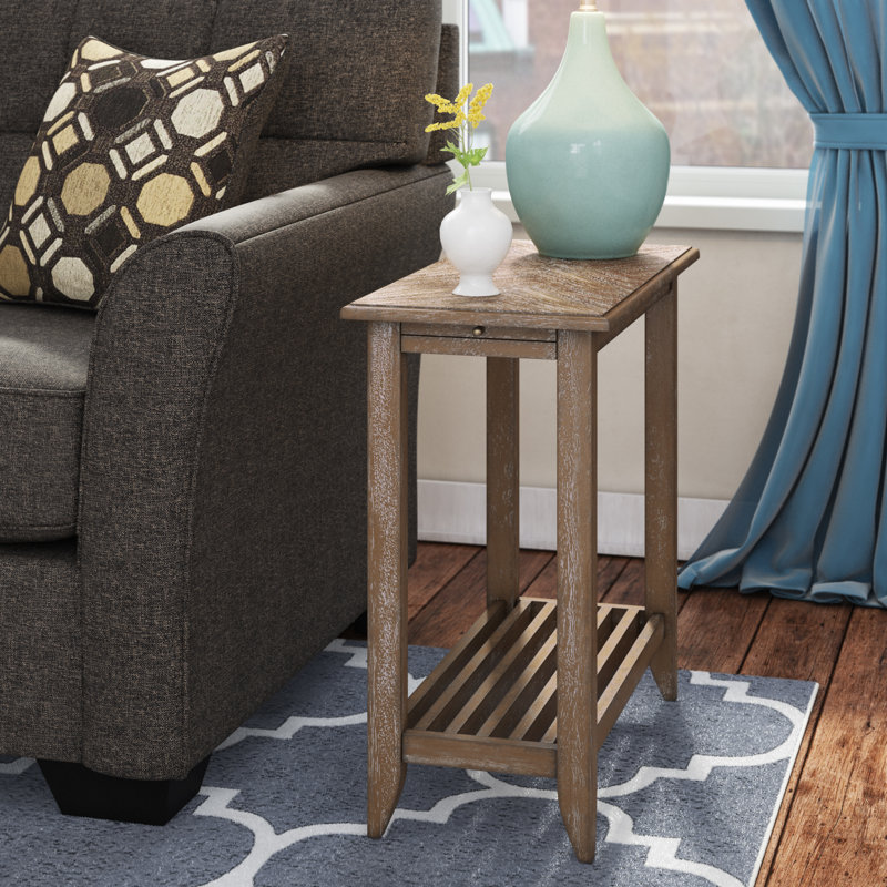 Table de bout avec rangement Parkhur, Bois clair