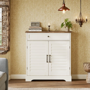 Armoire de rangement rustique de ferme avec portes à volets et tiroir