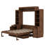Lit escamotable moderne avec bureau intégré, armoires de rangement et tablettes Modern-129239930