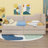 Twin Size L-Shaped Corduroy Daybed,Upholstered Bed Frame With 2 Storage Drawers-1195071822