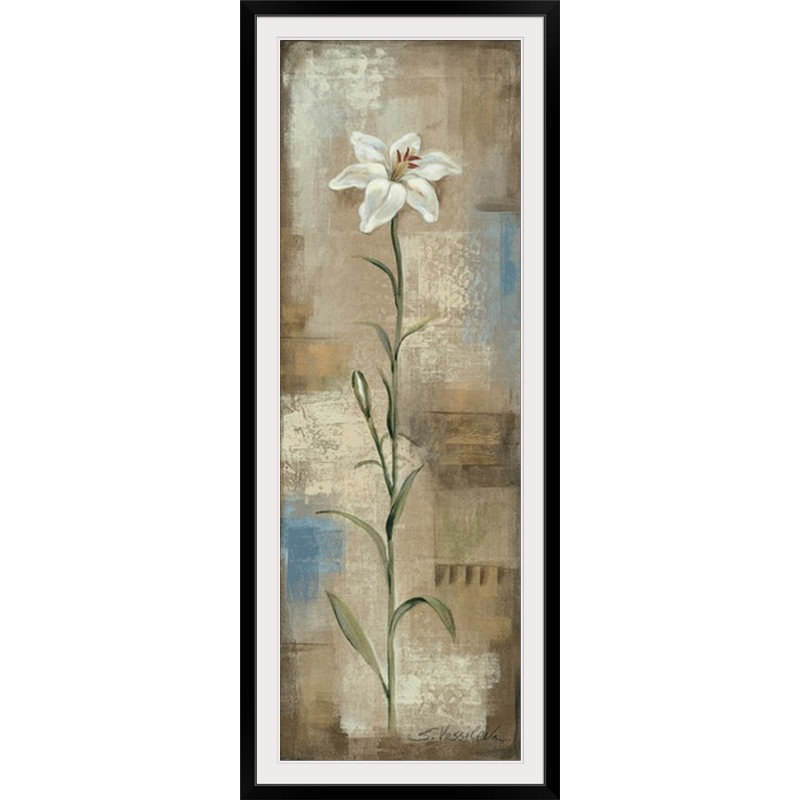 Spring Grace " Spring Grace I " by Silvia Vassileva, 56" H x 24" W x 1" D, Black Framed