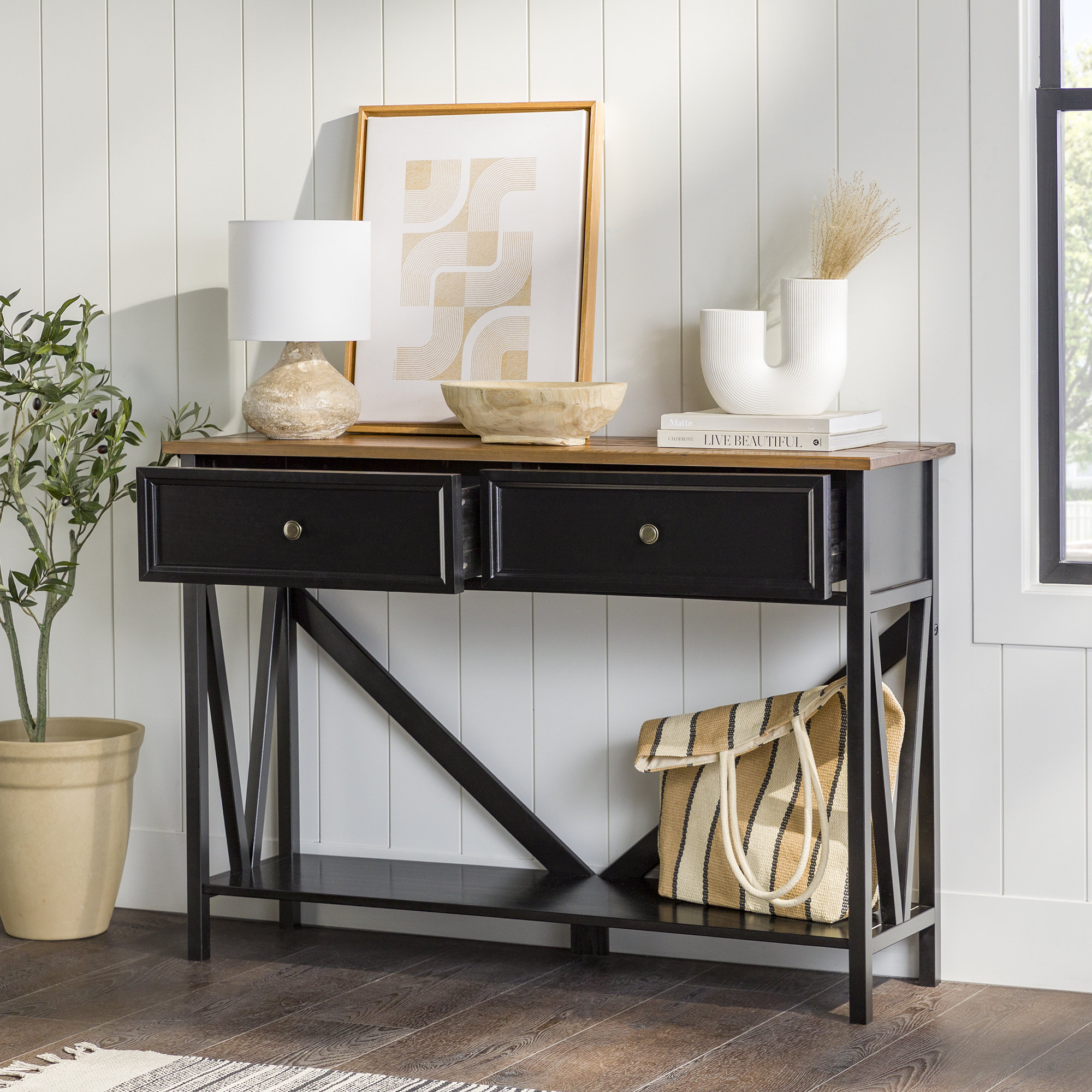 Gracie Oaks Pierantonia 48" Solid Wood Console Table & Reviews | Wayfair