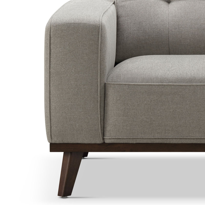 Chaise rembourrée Vicenza Mid-Century, gris, Gris