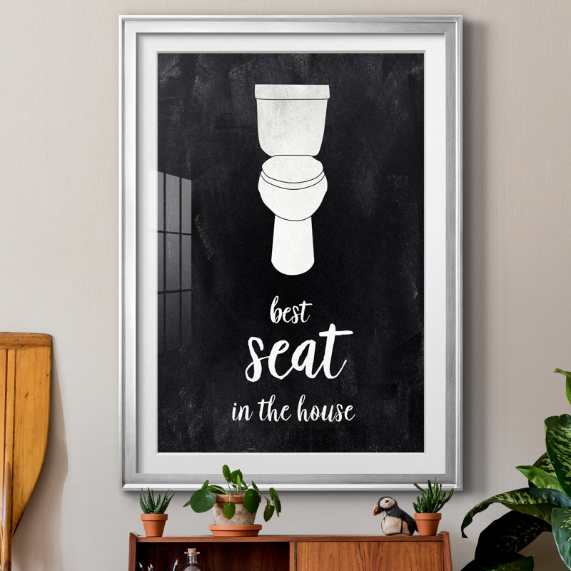 Best Seat - Reproduction d'art textuel sur papier encadré, H 30,5 po x l 42,5 po x P 1,5 po, Papier argenté