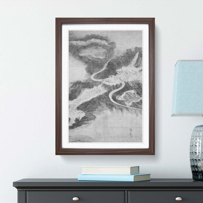 Dragon by Tawaraya Sotatsu - Picture Frame Painting Print, Walnut Framed, 48cm H x 36cm W x 2cm D