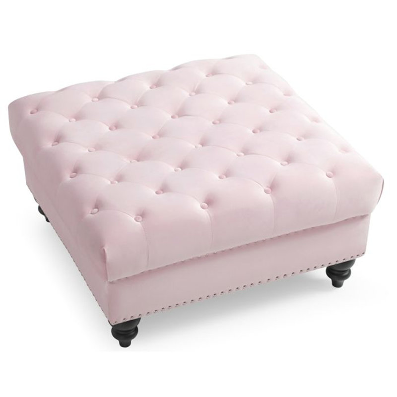 Modern Pink Traditional Ottoman, Pink