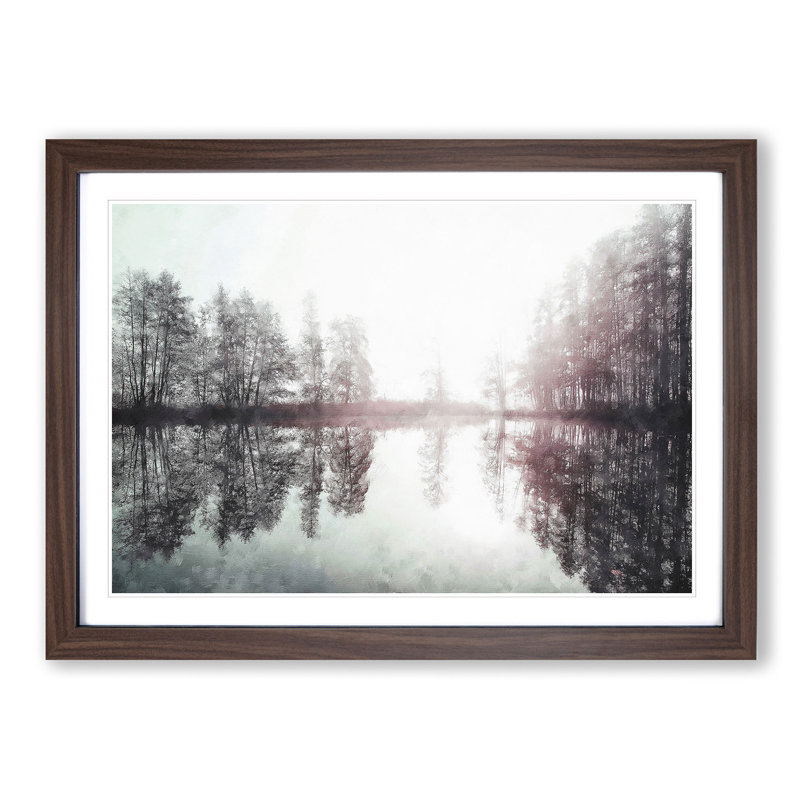 Foggy Sunrise in Germany - Picture Frame Graphic Art Print, Walnut Framed, 45cm H x 63cm W x 2cm D