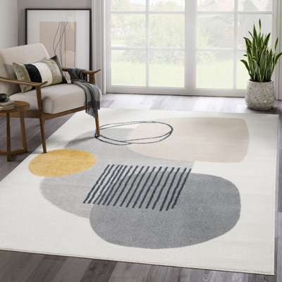 Jarrel Rugs DECO DEC130A Cream Minimalist Geometric Area Rug -  Corrigan StudioÂ®, 77A7734967074022980B9D7EAB8B44E2