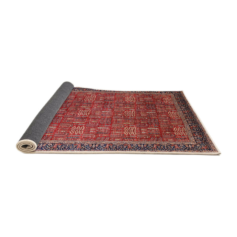 Tapis rouge / brun, Rond 8 pi