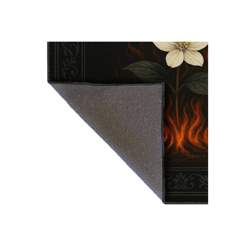 MOSSO Gray Modern Washable Woven Backing Area Rug, 4'7" x 6'7"