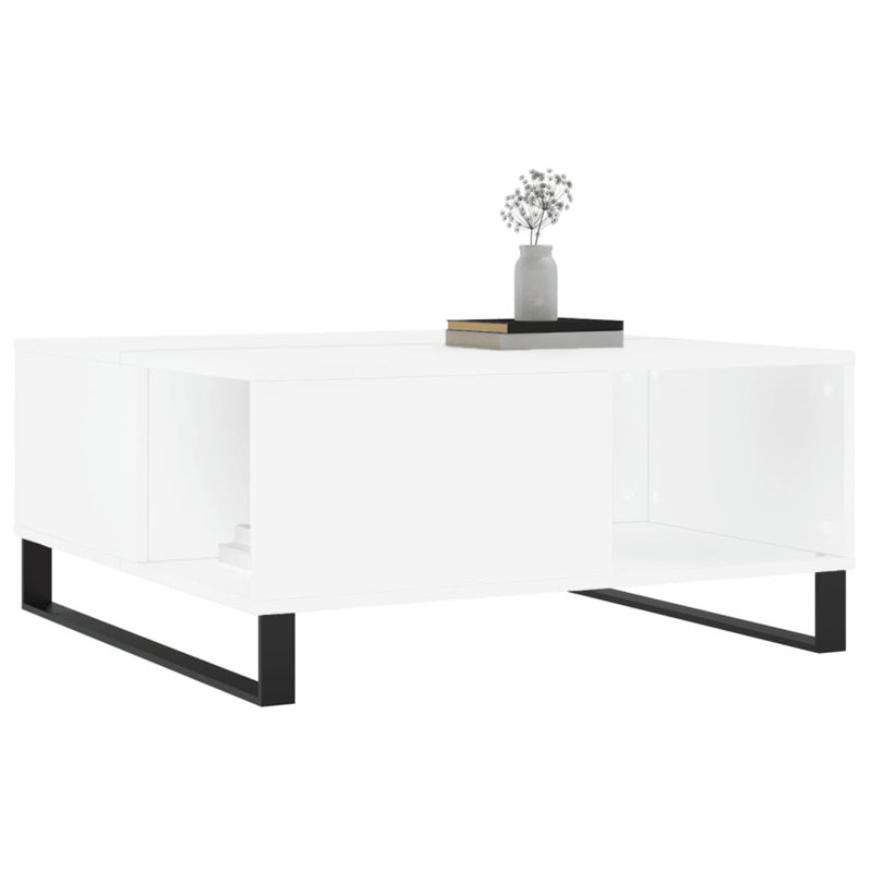 Babli Coffee Table 80x80x36.5 cm Engineered Wood, White