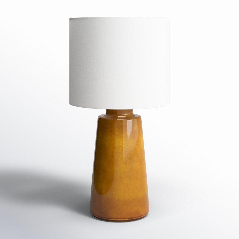 Vessel Table Lamp, Olive, 27.38" H x 14" W x 14" D