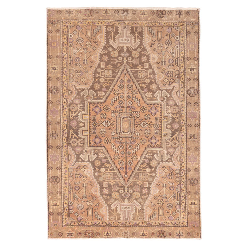 Tapis brun Antalya Vintage 4 pi 0 po x 5 pi 11 po