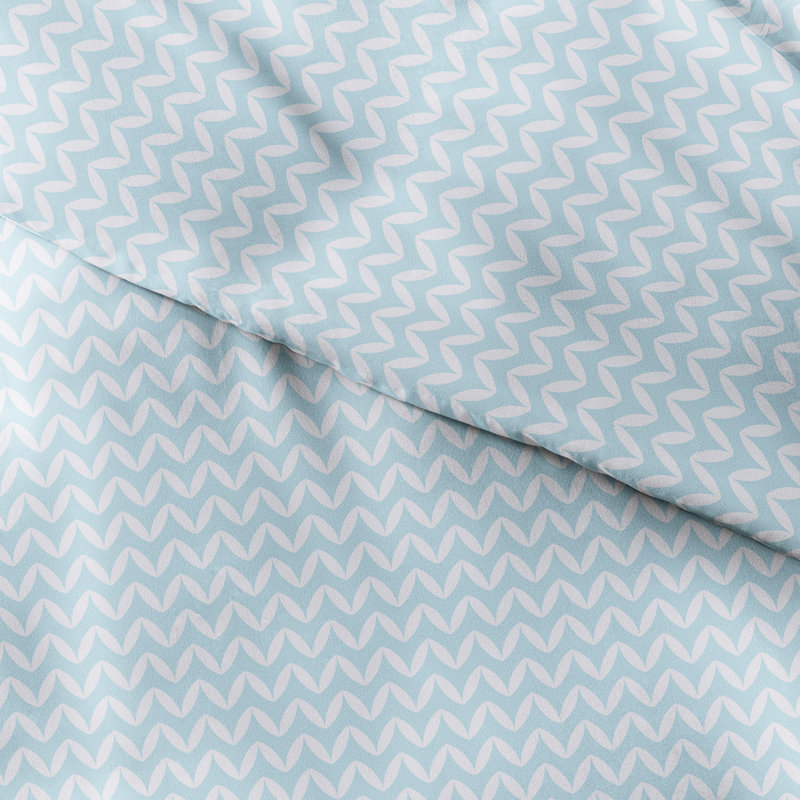 Simply Soft™ Puffed Chevron Pattern Duvet Cover Set, King Duvet Cover + 2 King Shams, Sage