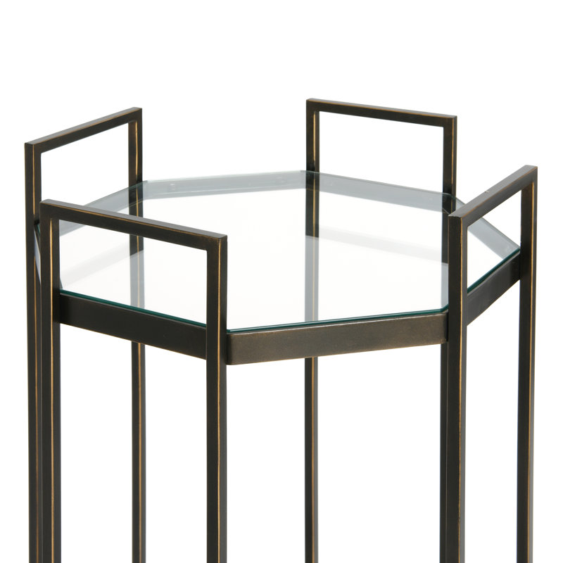 Chariot-bar en métal à 2 niveaux Octagon