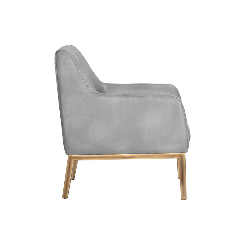 Wolfe Club Chair, Gray Faux Leather