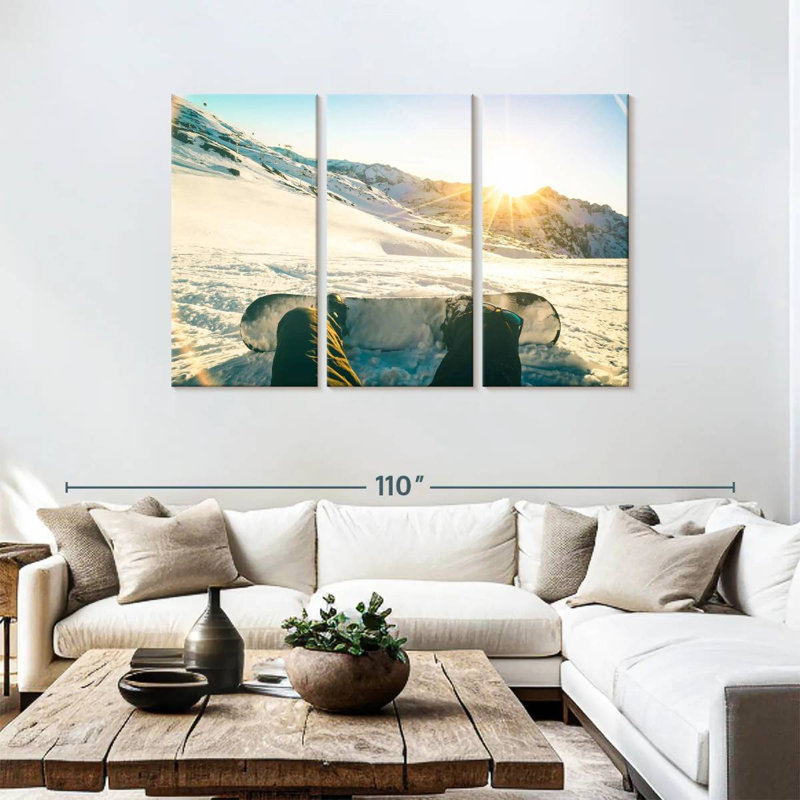 Sireci Sunset Snowboarding, 48" H x 74" W