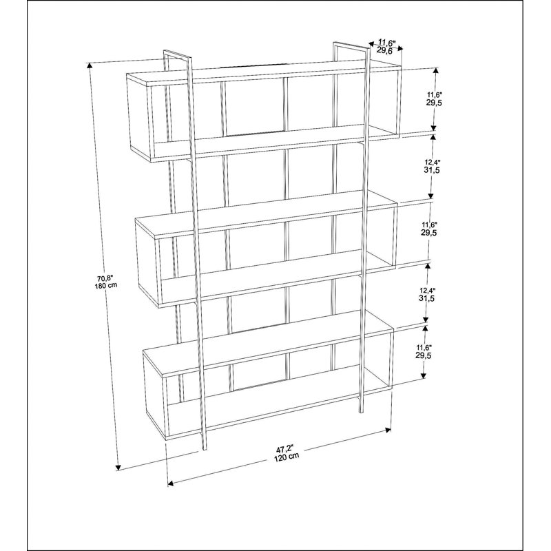 Trumbull Geometric Bookcase, Green White