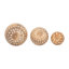 Davy Set of 3 Decorative Orbs - Contemporary Rustic Brown Wooden Round Orb Decor - Home or Office Table Accent Decoration - Home Gift Idea