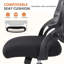 Fauteuil de bureau ergonomique en filet à dossier moyen, chaise de travail pivotante à hauteur réglable avec support lombaire, chaise de bureau à large siège respirant pour bureau personnel, capacité de 250 lb-2106680552-2106680559