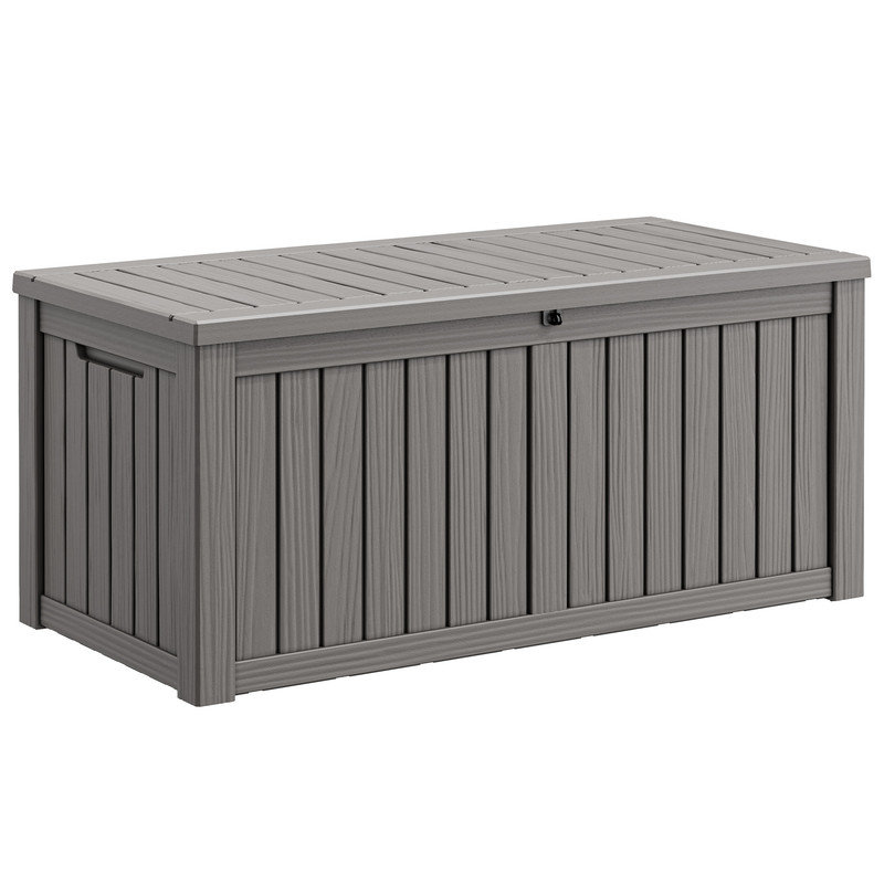 Grande boîte de rangement en résine 150 gallons - Rangement extérieur imperméable avec couvercle verrouillable et cloisons amovibles